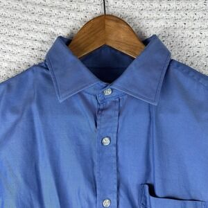 H&M Mens Blue Regular Fit Two Ply Button Dress Shirt Long Sleeve Size M